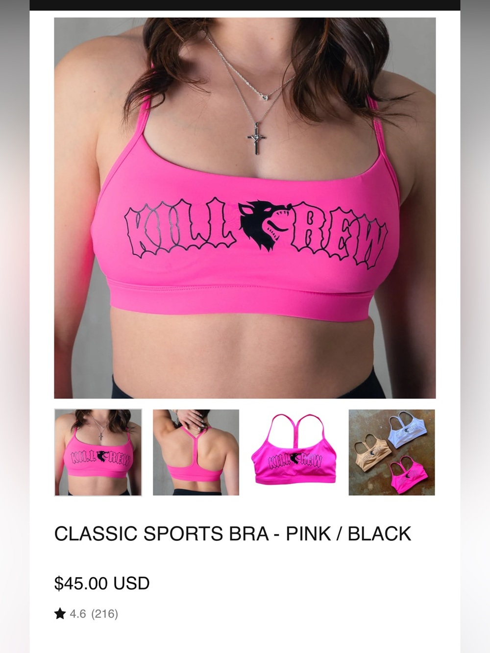 Kill crew Classic Sports Bra 🐺💖